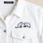 White Jacket with Cat Embroidery