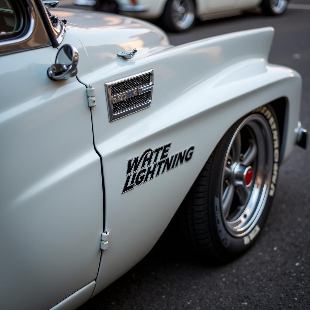 Close-Up of a Johnny Lightning White Lightning Car