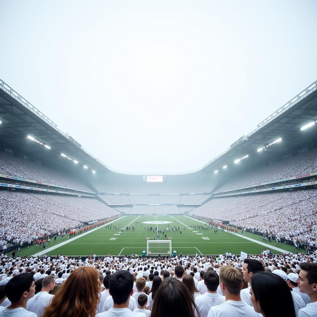 White Out Crowd in a Football Stadium