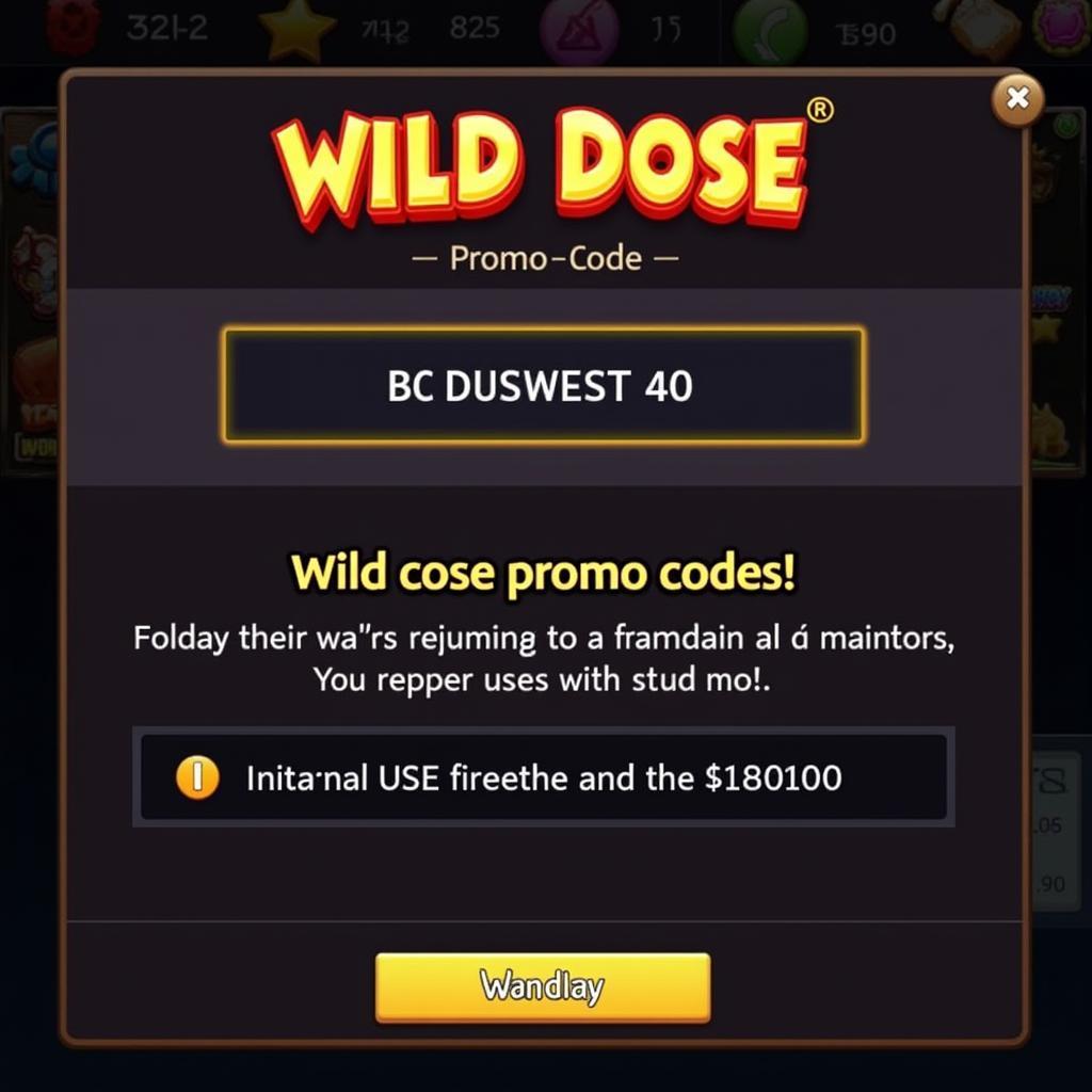 Wild Dose Promo Code Example