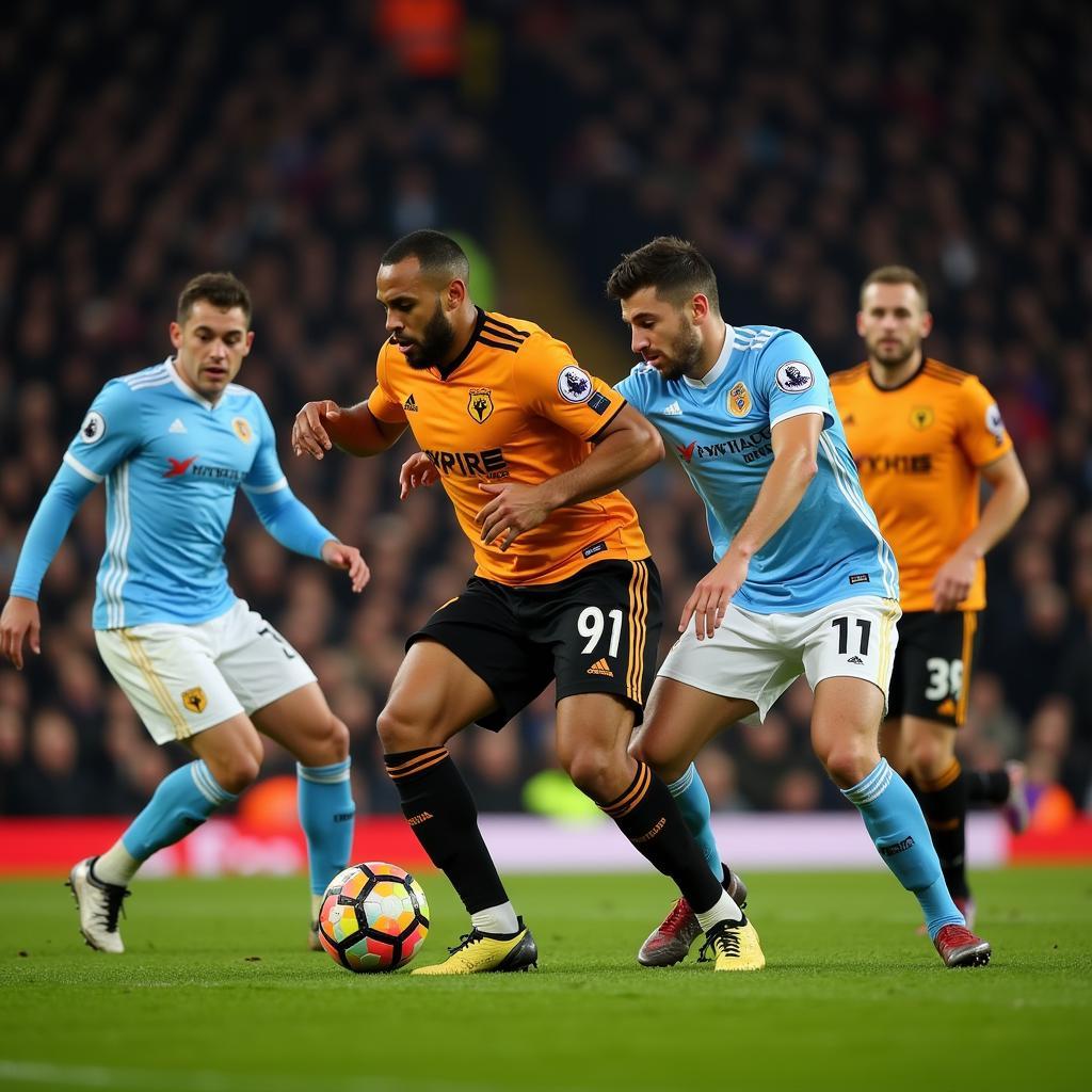 Midfield Battle between Wolves and Brentford