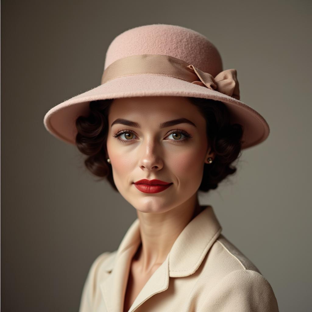 Stylish Woman in a Classic Fifties Hat