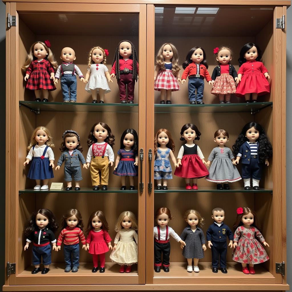 A diverse collection of world gallery dolls showcasing different cultures and styles