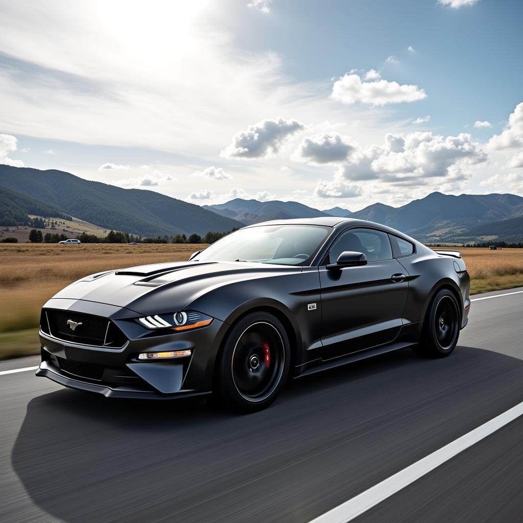  Mustang with a Stylish Wrap on the Road