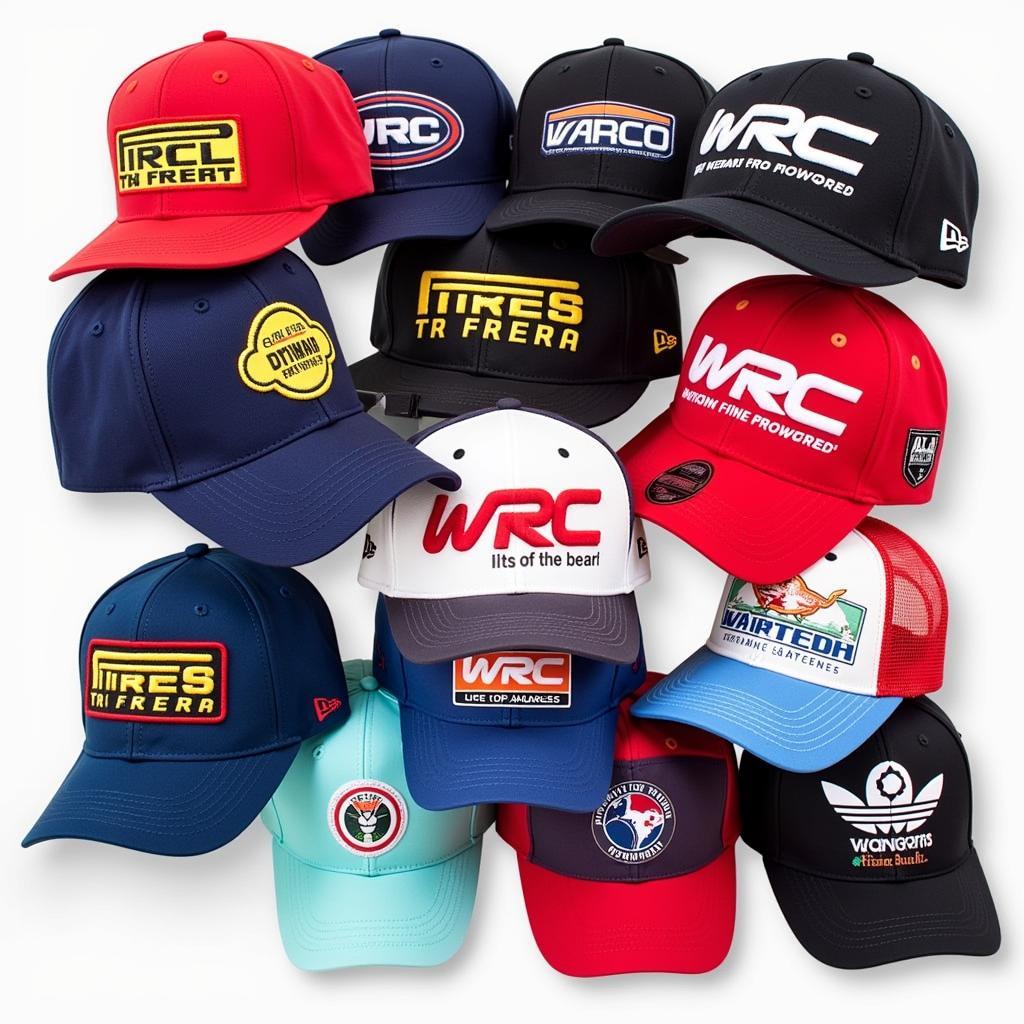 A collection of WRC hats