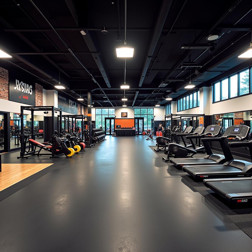 Modern and spacious X3 Sports gym interior with workout equipment