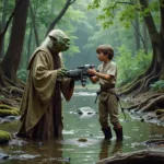 Yoda Training Luke Skywalker on Dagobah