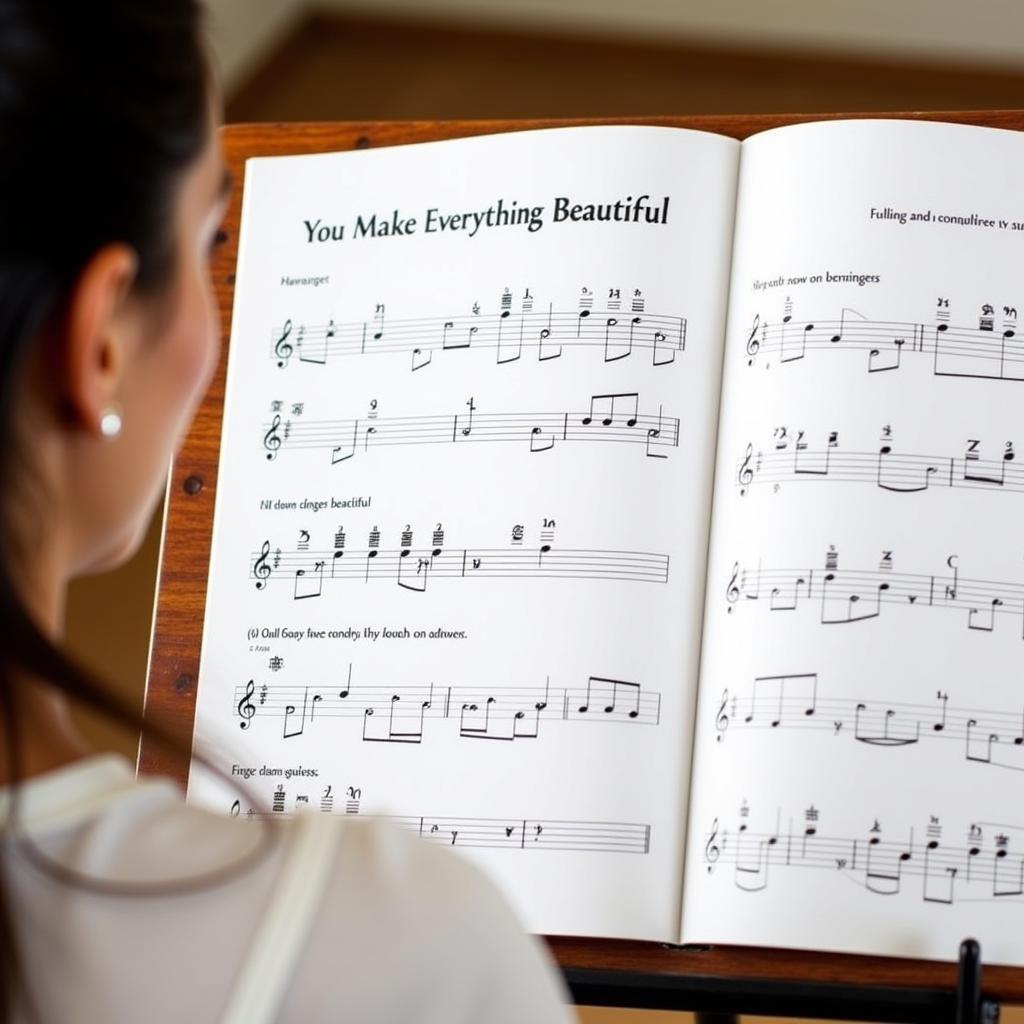 Beginner-friendly sheet music for "You Make Everything Beautiful"