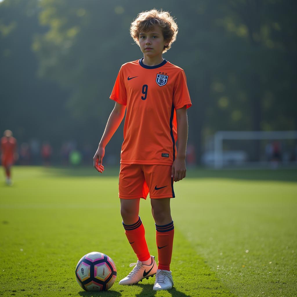 Young athlete wearing Nike Phantom boots