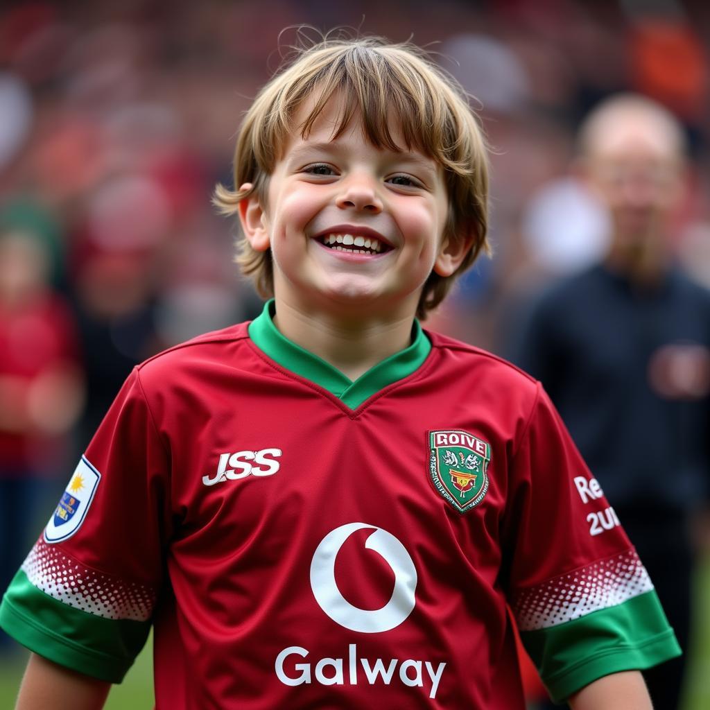 Young fan wearing a Galway jersey