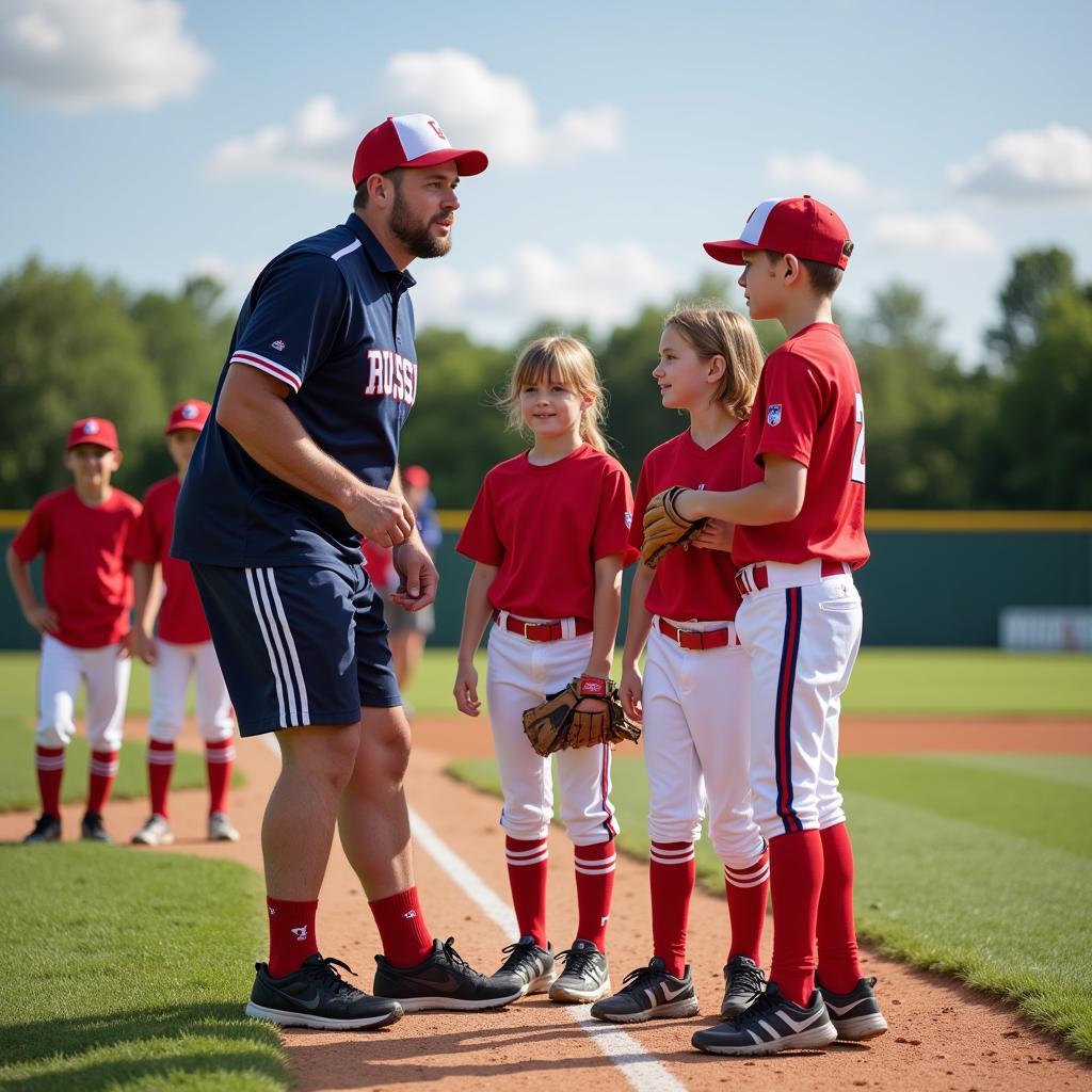 Young Baseball Players Training in Russia