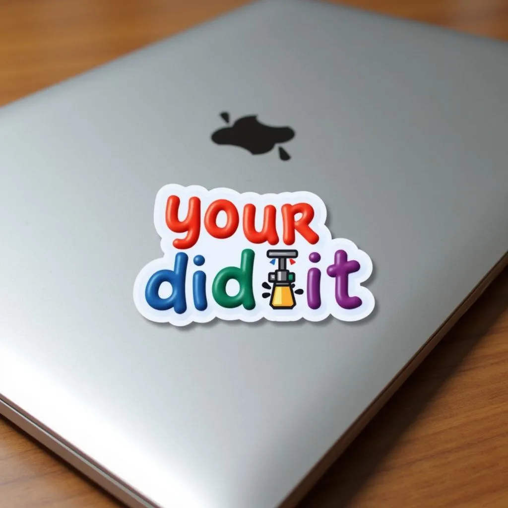 Laptop with "Your Did It" Sticker