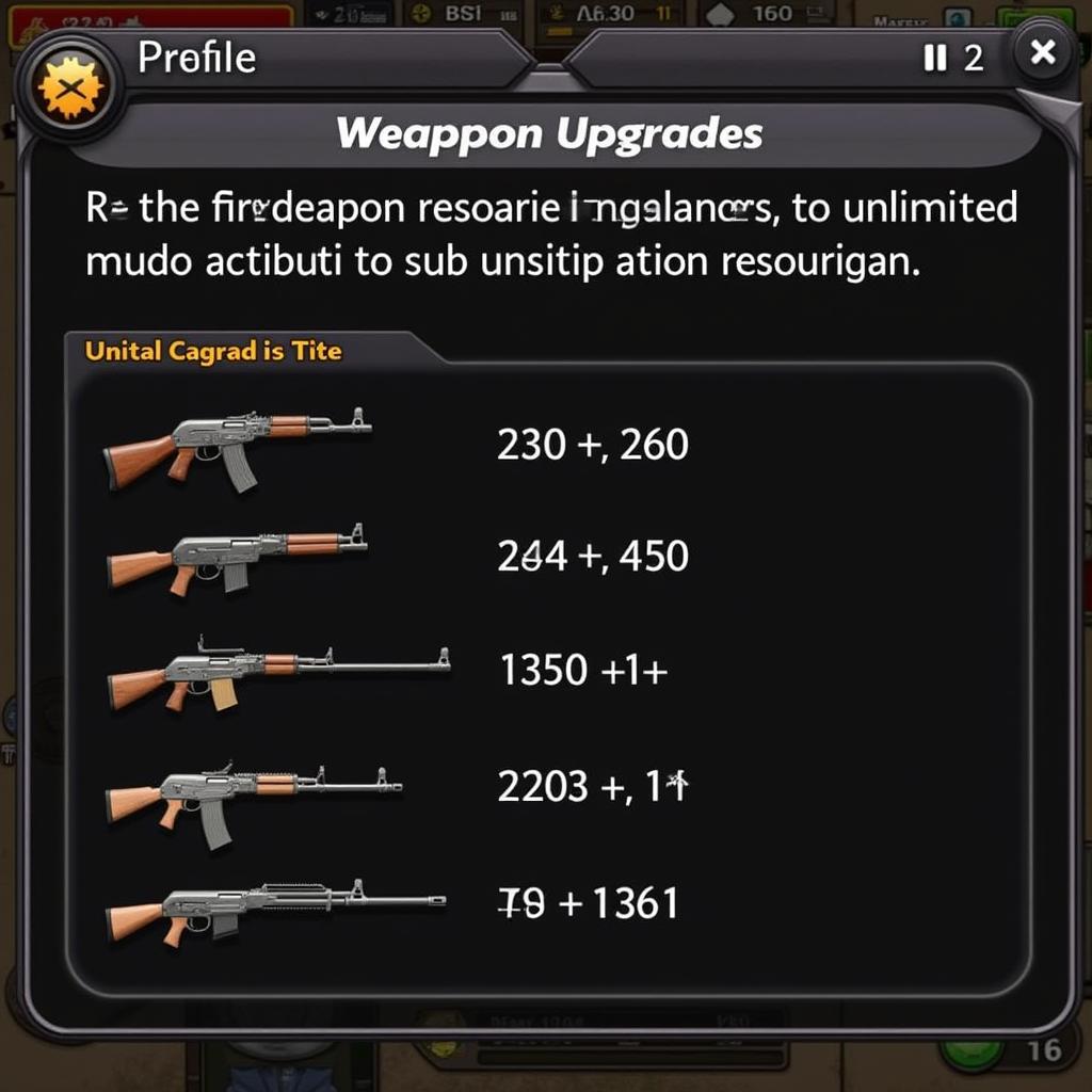 Zombie State Mod APK Weapon Upgrade Screen