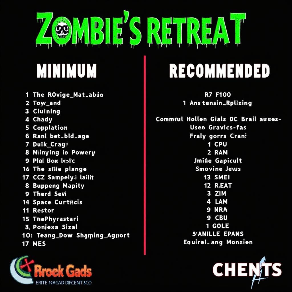 Minimum and Recommended System Requirements for Zombie's Retreat