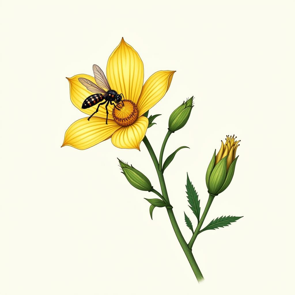 Pollination of a Two-Petal Flower by a Specialized Insect