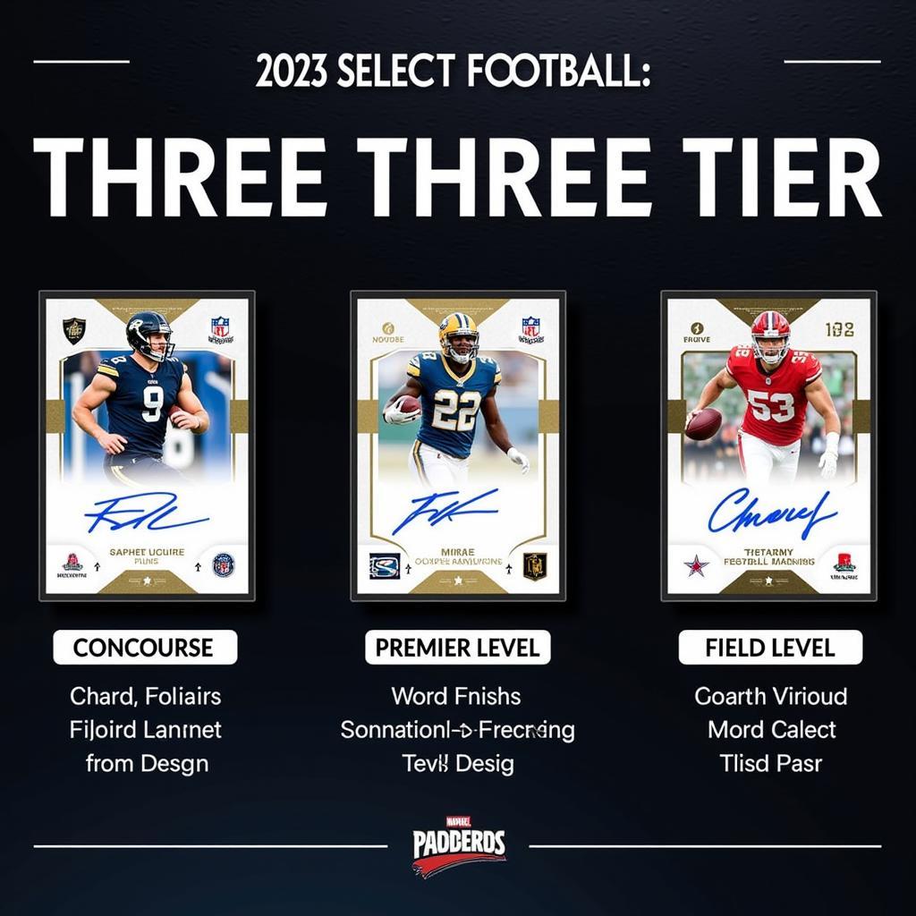 2023 Select Football Tiered Cards - Concourse, Premier Level, and Field Level