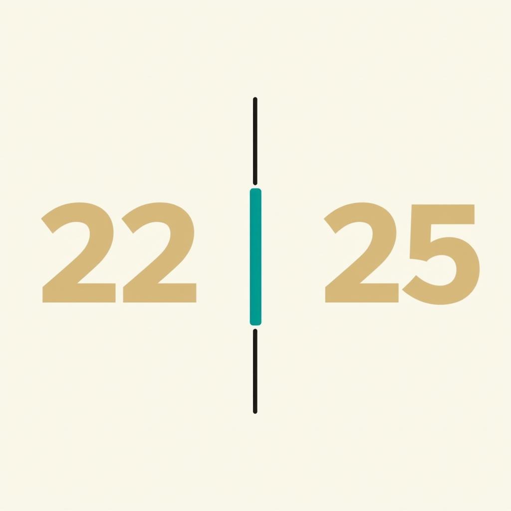 Difference between 22 and 25