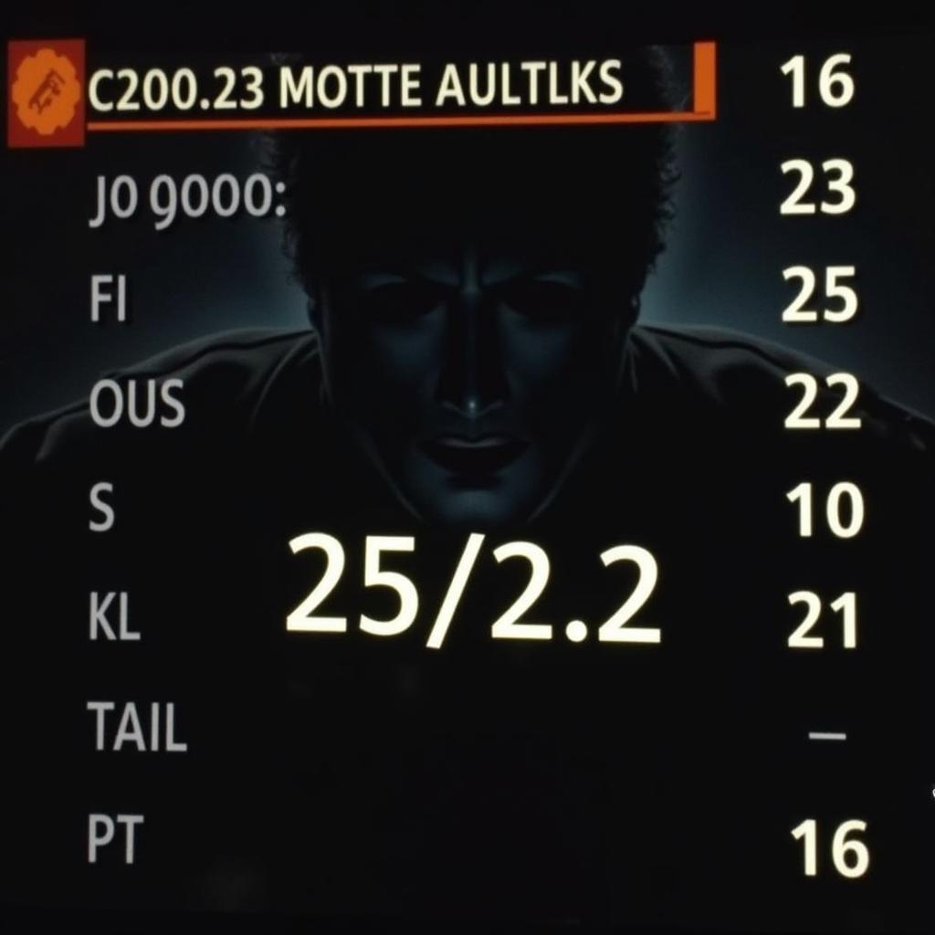 In-Game Statistic Display Showing 25/2.2 Ratio