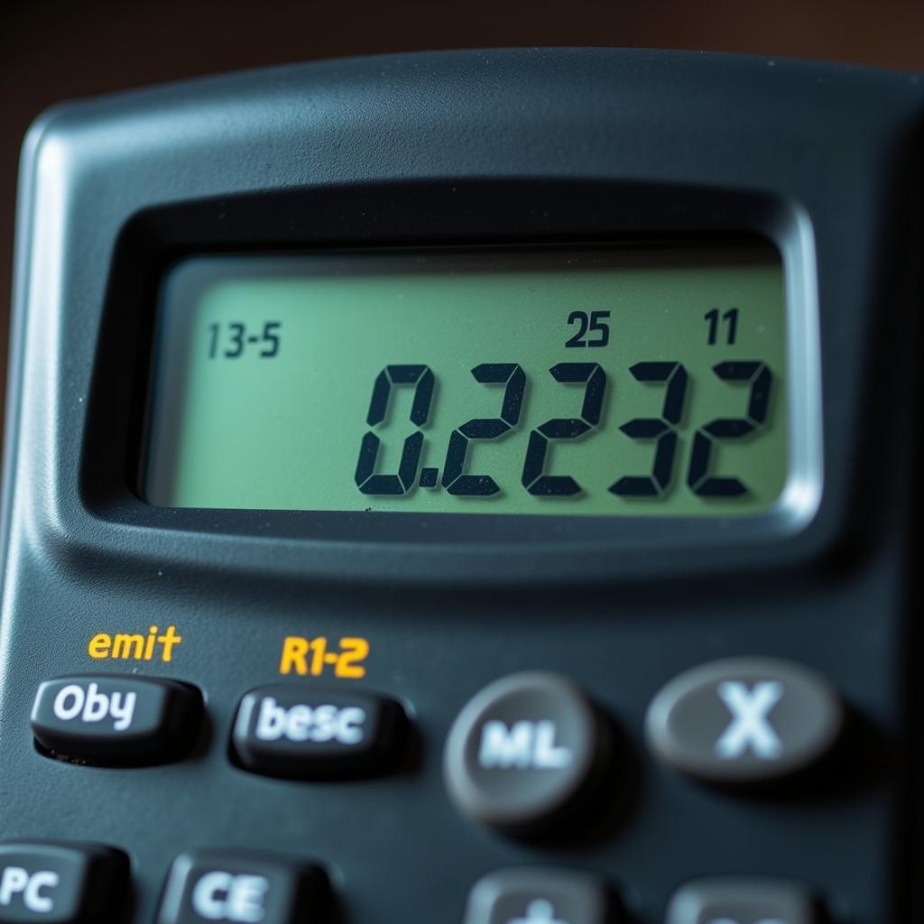 Calculator Display Showing 25/112 Calculation