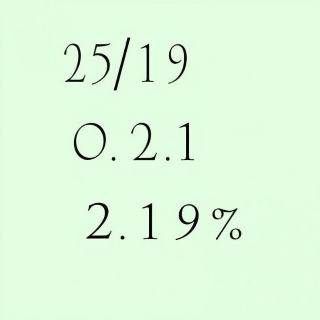 Visual representation of fraction, decimal, and percentage conversion for 25 of 119