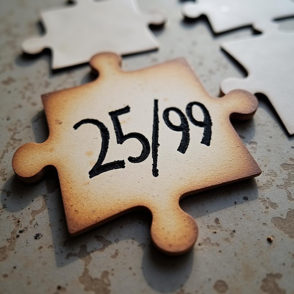 25 of 99 as a puzzle piece