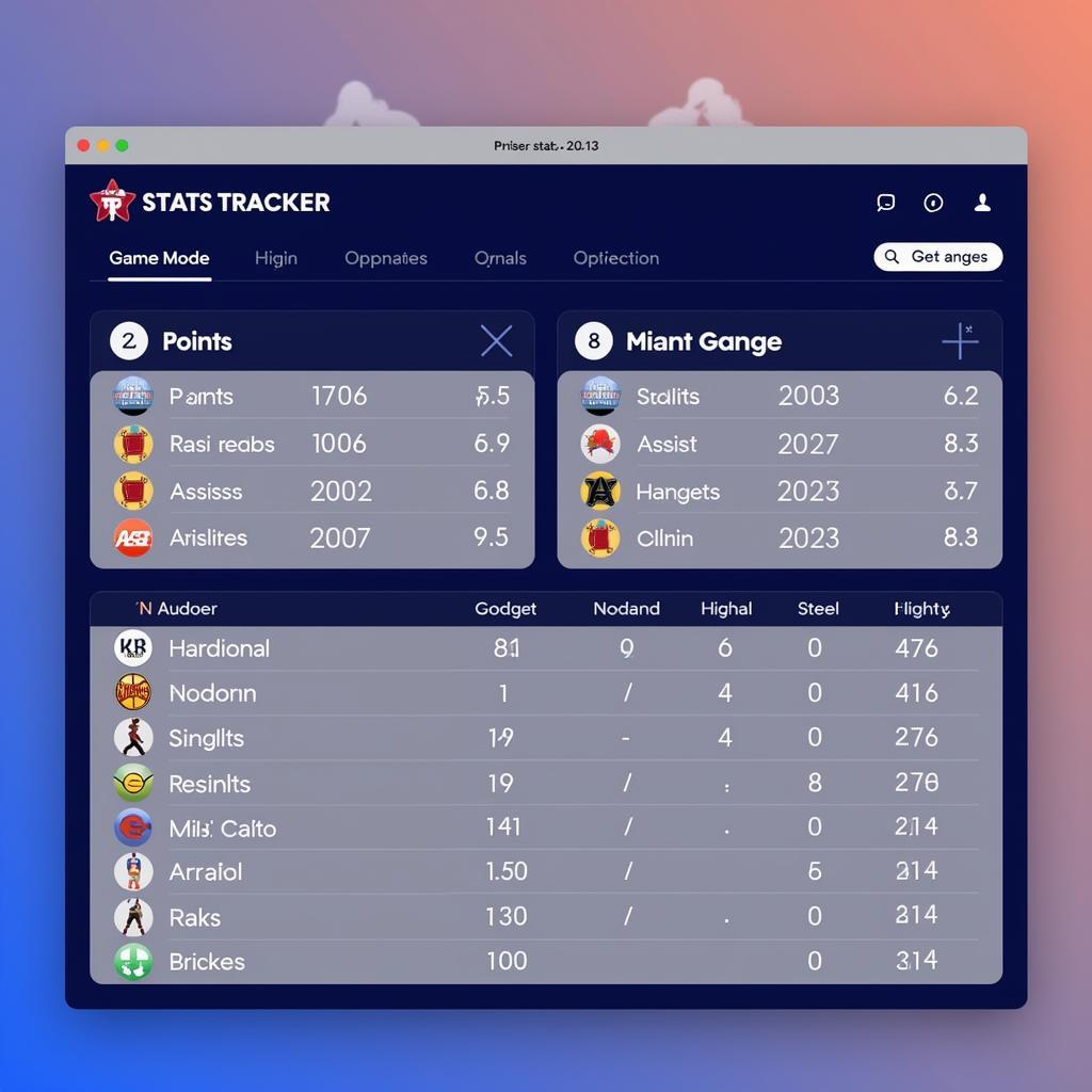 2k23 Stats Tracker Interface