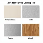 Various 2x4 Drop Ceiling Tile Materials: Mineral Fiber, Metal, and Wood