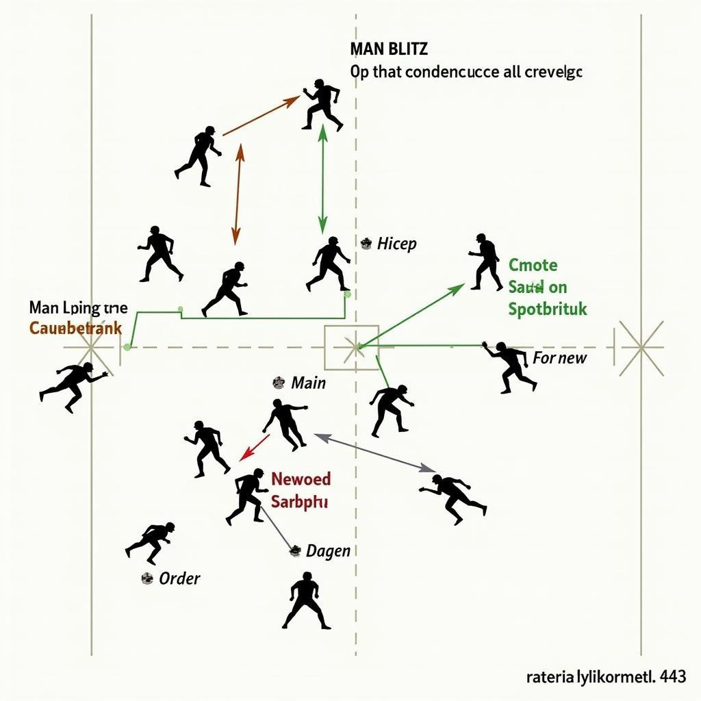 4-3 Man Blitz Scheme: Defensive Backs in man coverage, linebackers blitzing