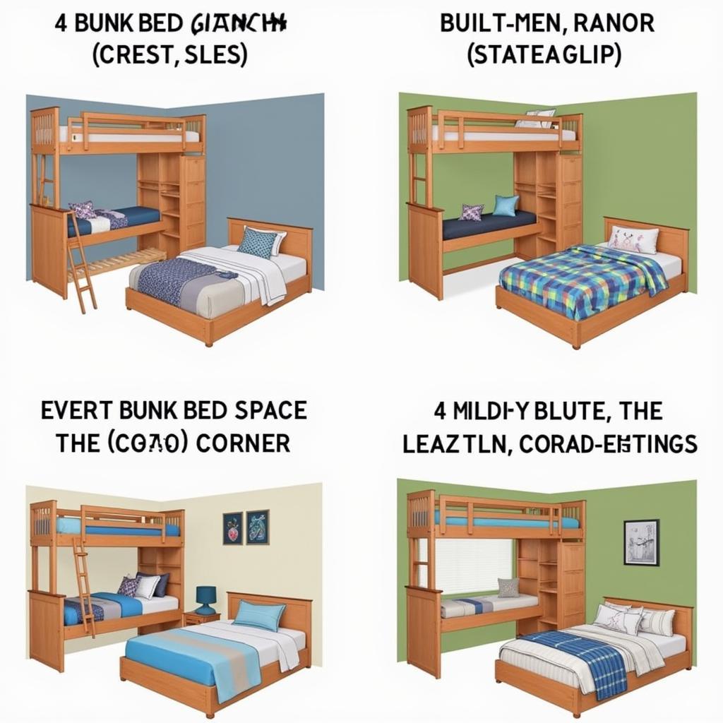 4 Bunk Beds Corner Design Ideas