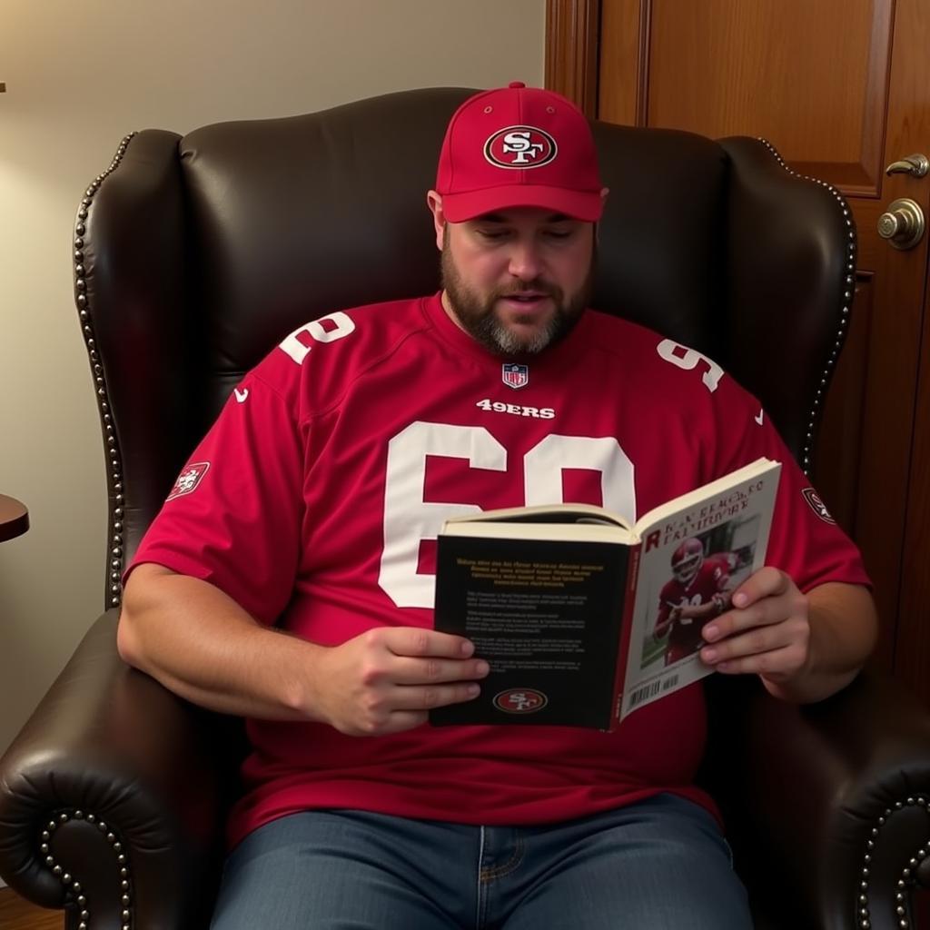 49ers Fan Reading a Book