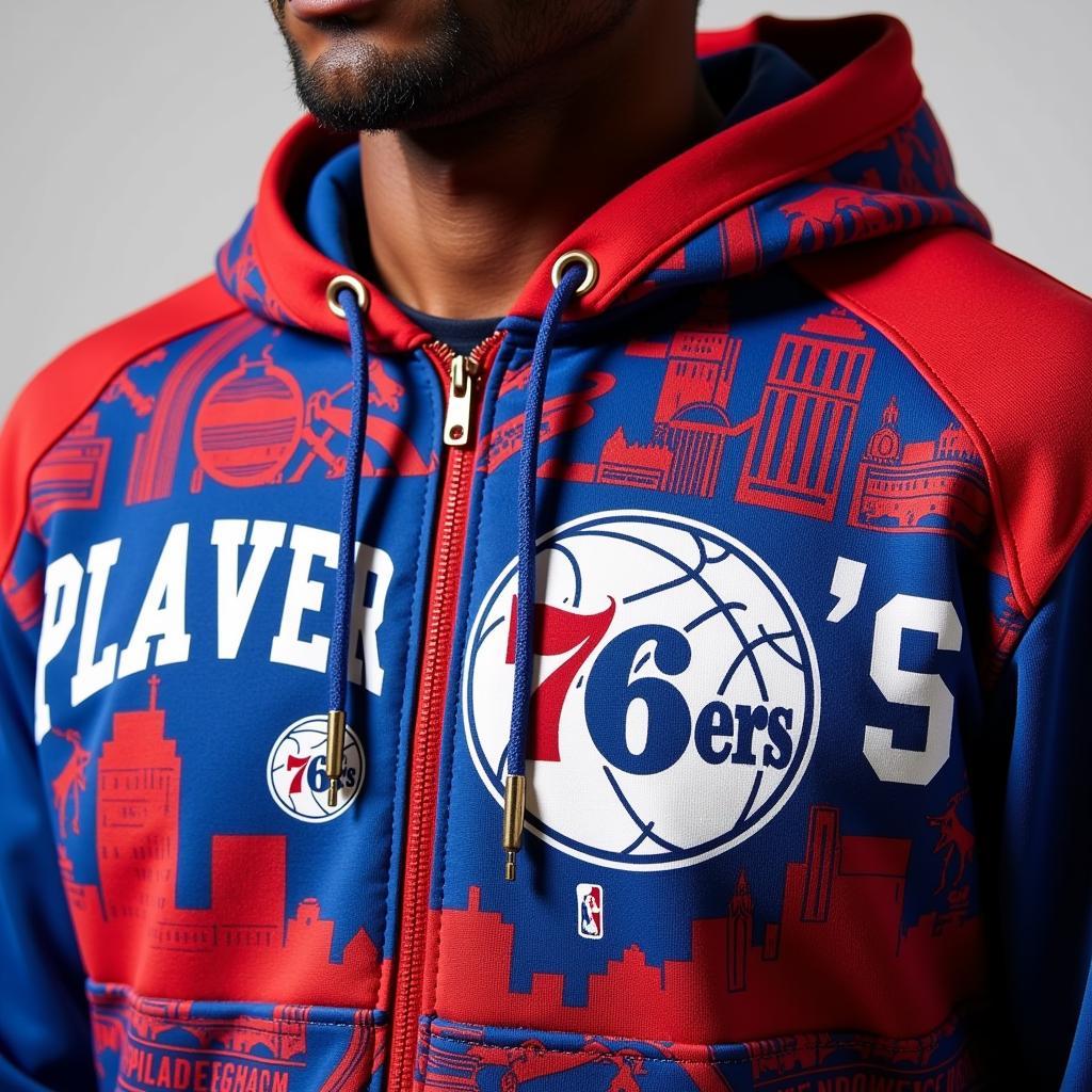 76ers City Edition Hoodie Design Details