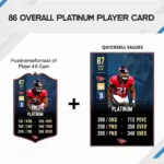 Example of an 86 OVR Platinum Card in Madden 24