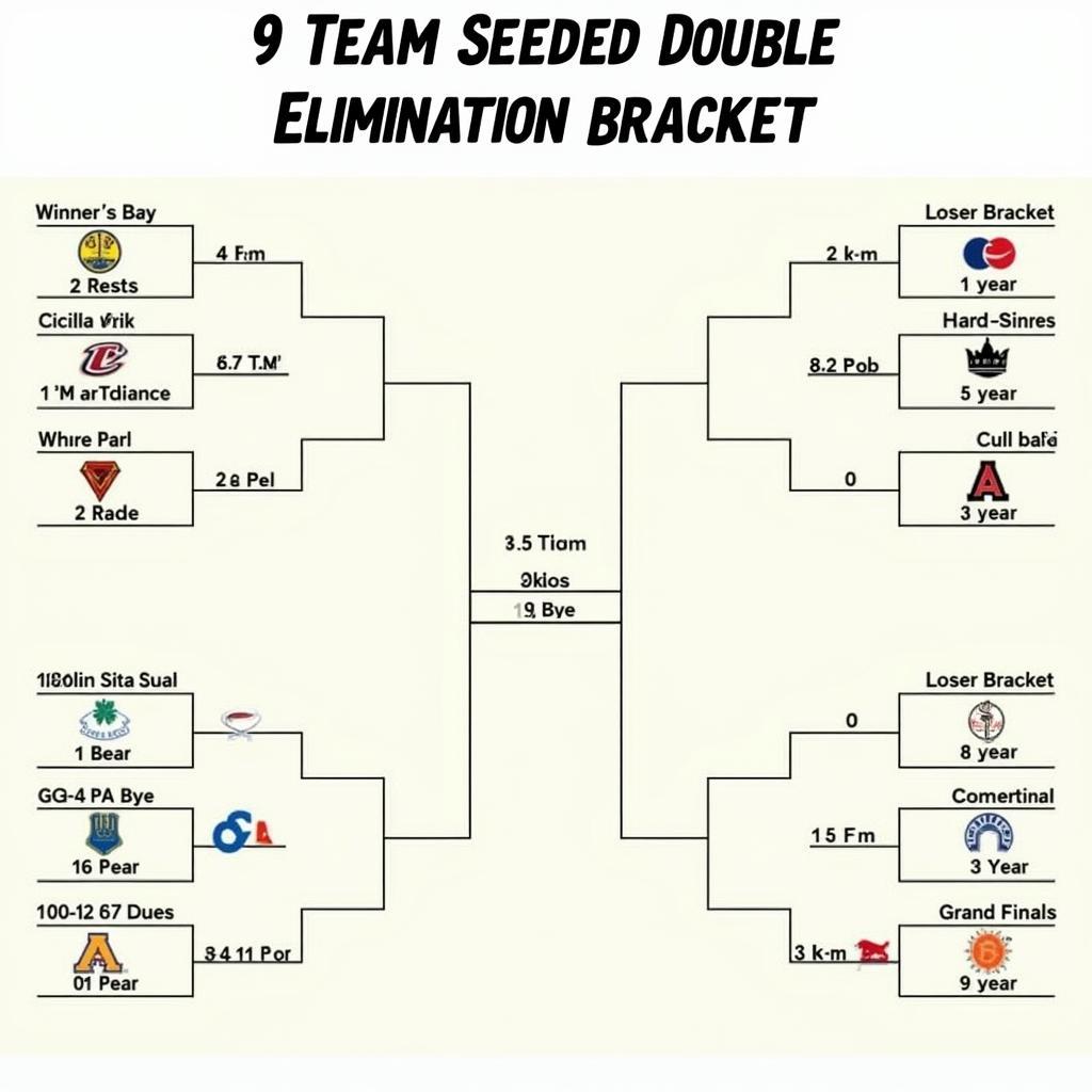 Visualizing the 9 Team Seeded Double Elimination Bracket Structure