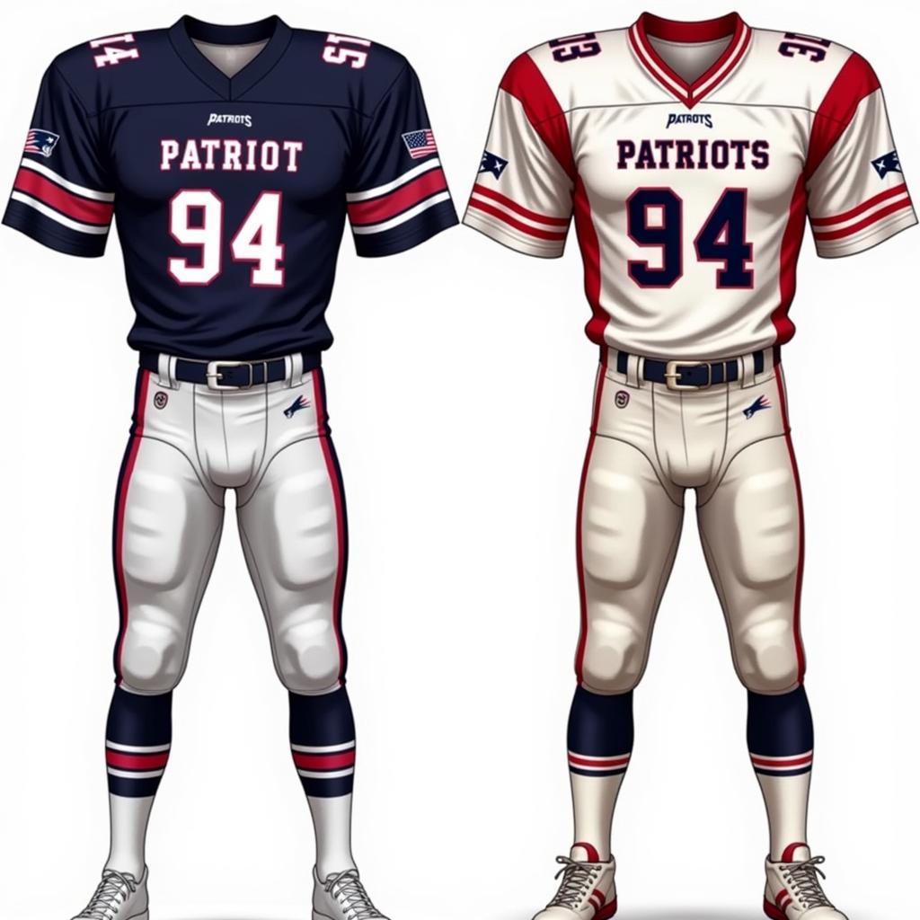 Pat Patriot vs Flying Elvis Uniform Comparison