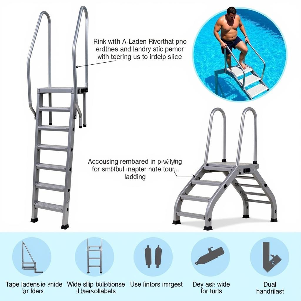 A-Frame Pool Ladder Designed for Larger Individuals