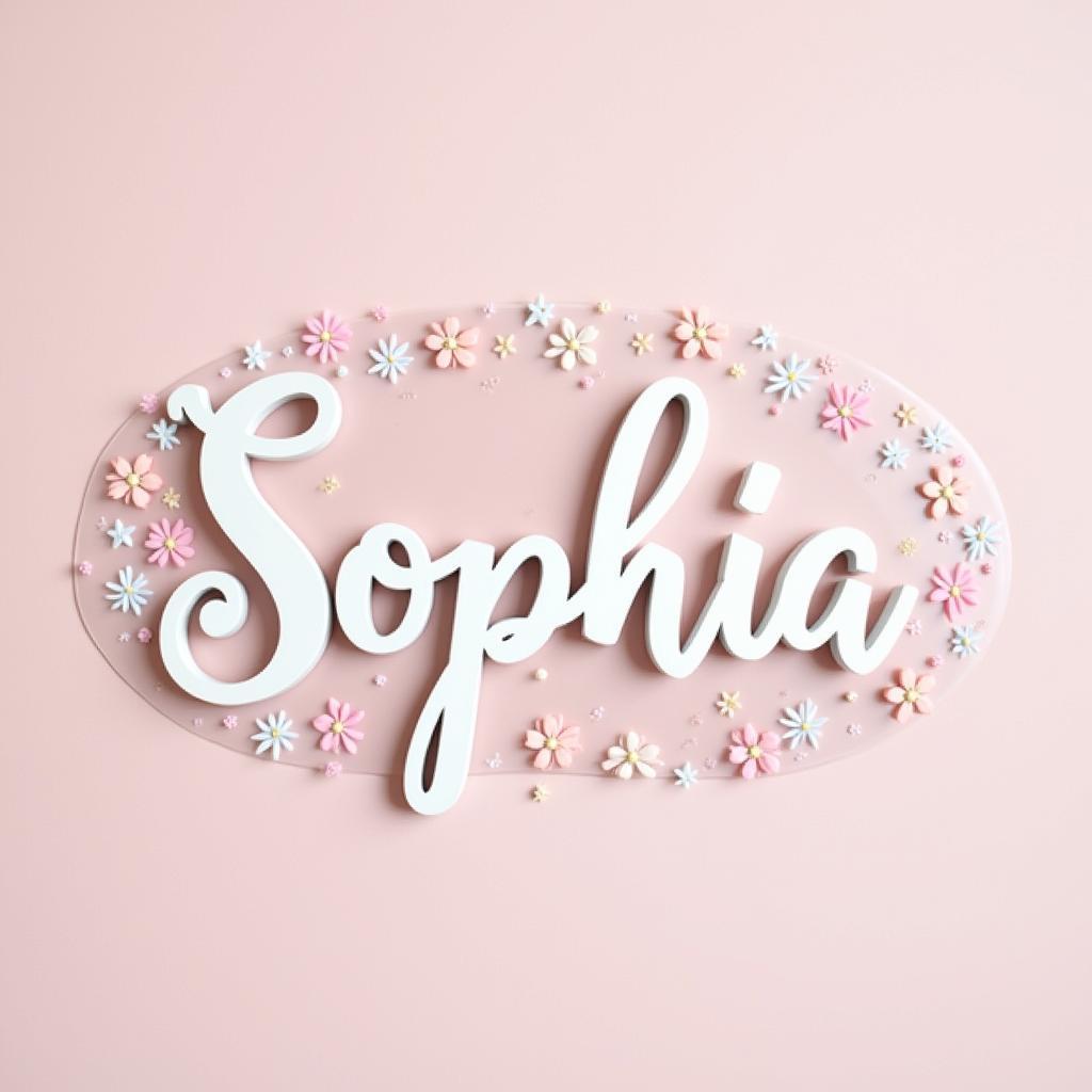 Acrylic Name Sign in a Floral Nursery