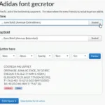 Adidas Font Generator Homepage