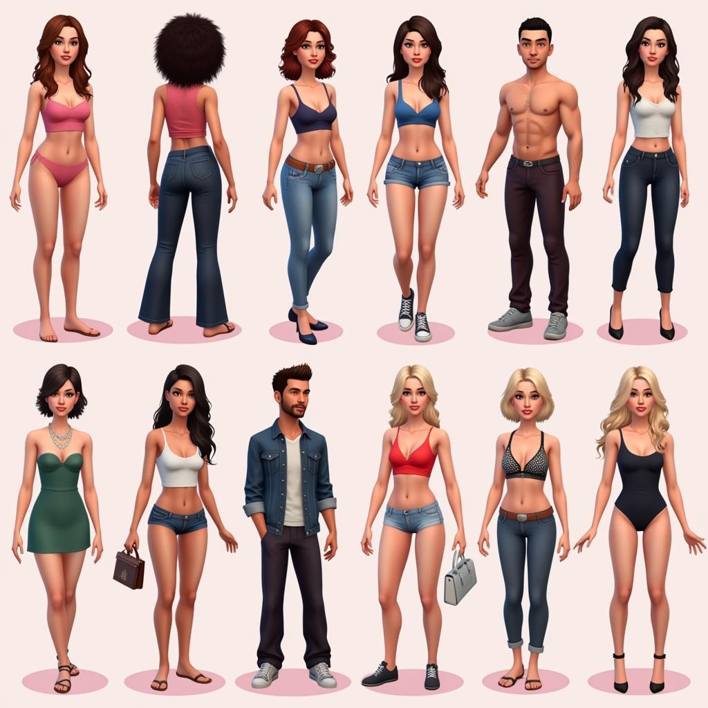 Adult Sim Date Game Character Customization Options