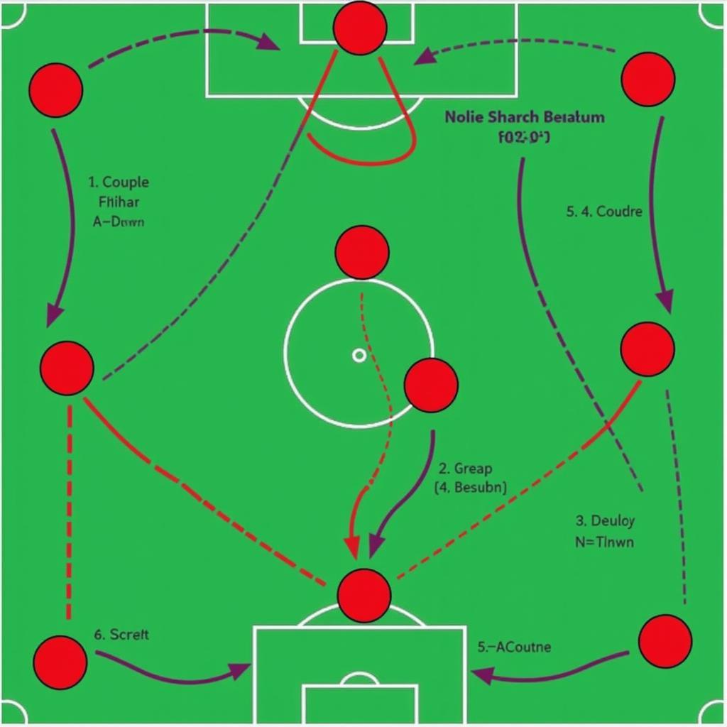 Advanced Football Lineup Template with Movement and Passing Lanes