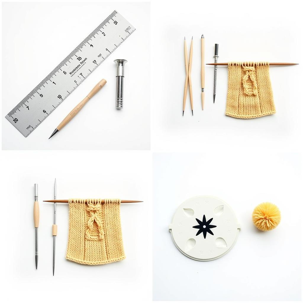 Advanced Knitting Tools for Enhanced Projects: Knitting Gauge Ruler, Row Counter, Stitch Holders, Cable Needles, Pom-Pom Maker