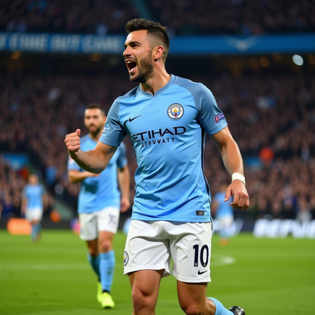 Aguero in his Number 10 Jersey