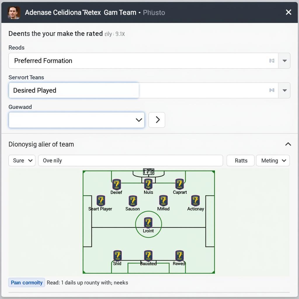 AI FIFA Team Builder Interface