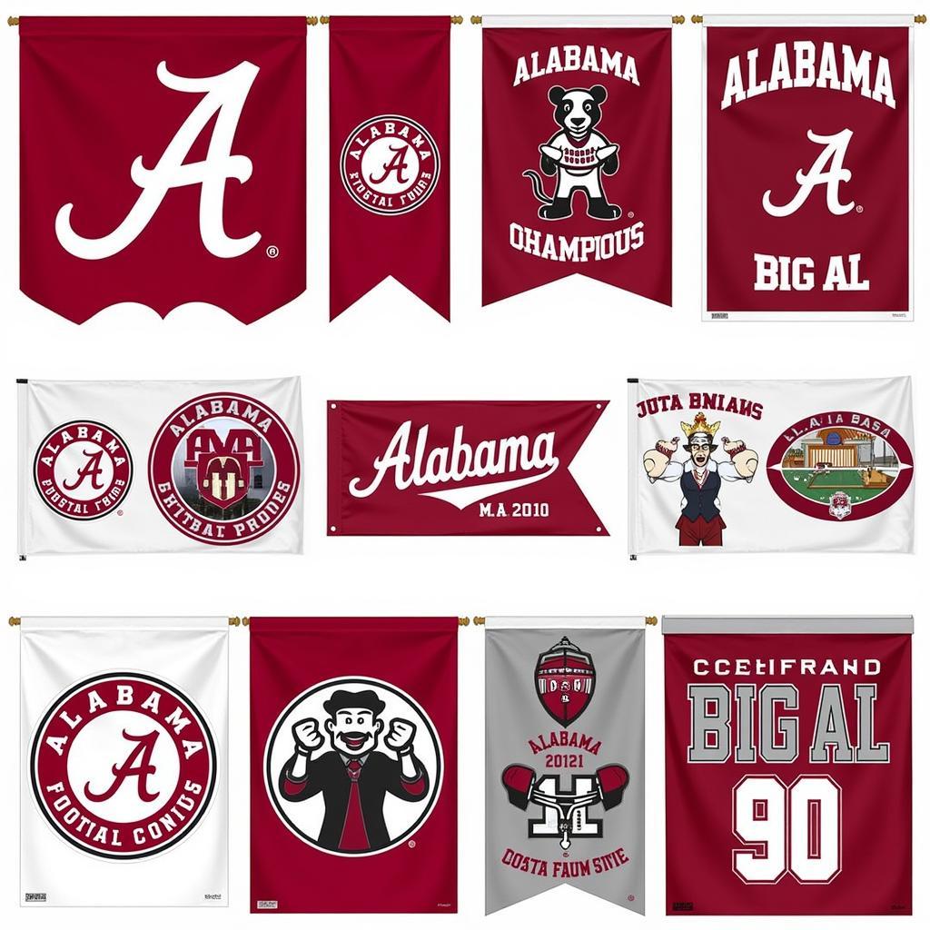 Alabama Football House Flags in Various Designs