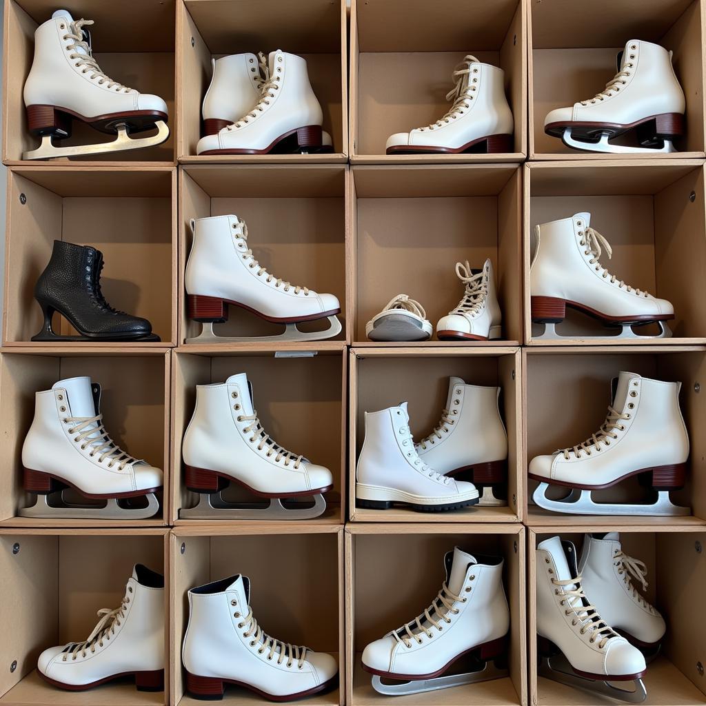 Display of American Figure Skates