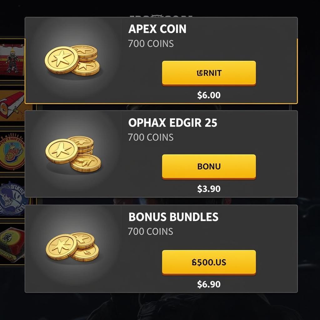 Browsing Apex 700 Coin Bundles in the Store