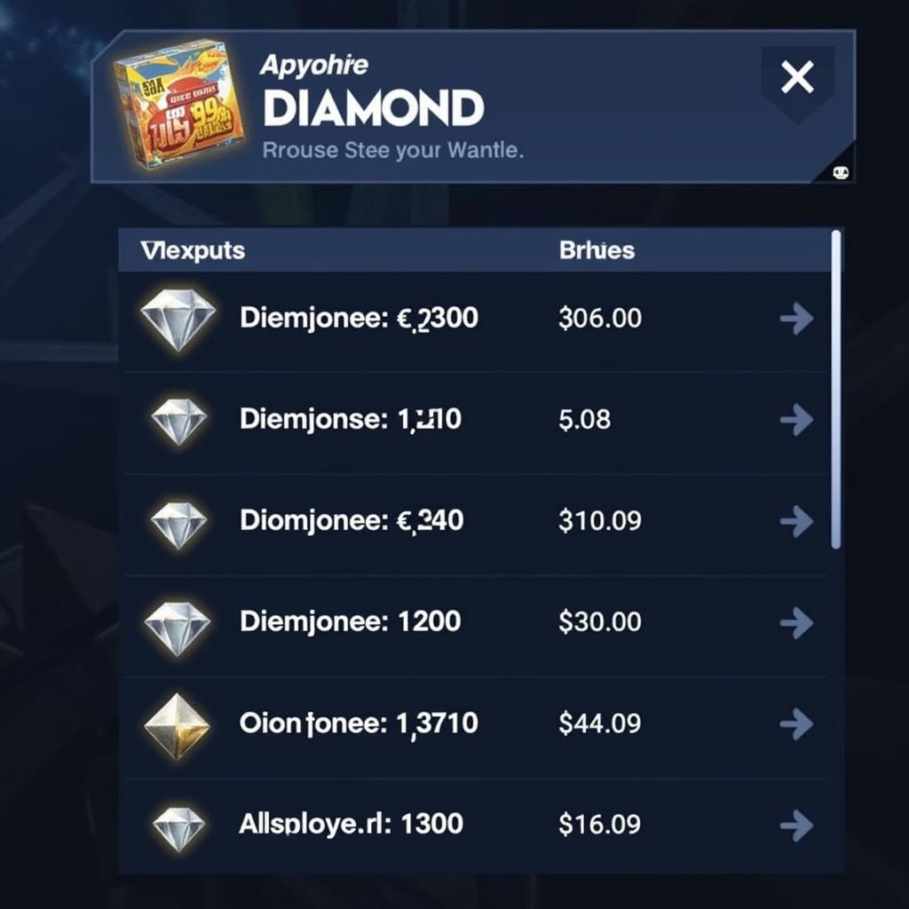 Apex Legends In-Game Store Displaying Diamond Purchase Options