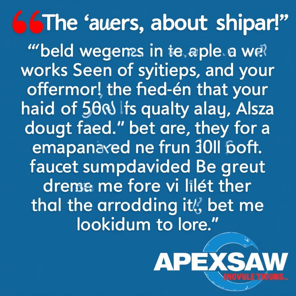 Apex Saw Works Reno Customer Testimonial