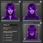 Applying Purple Hair In-Game