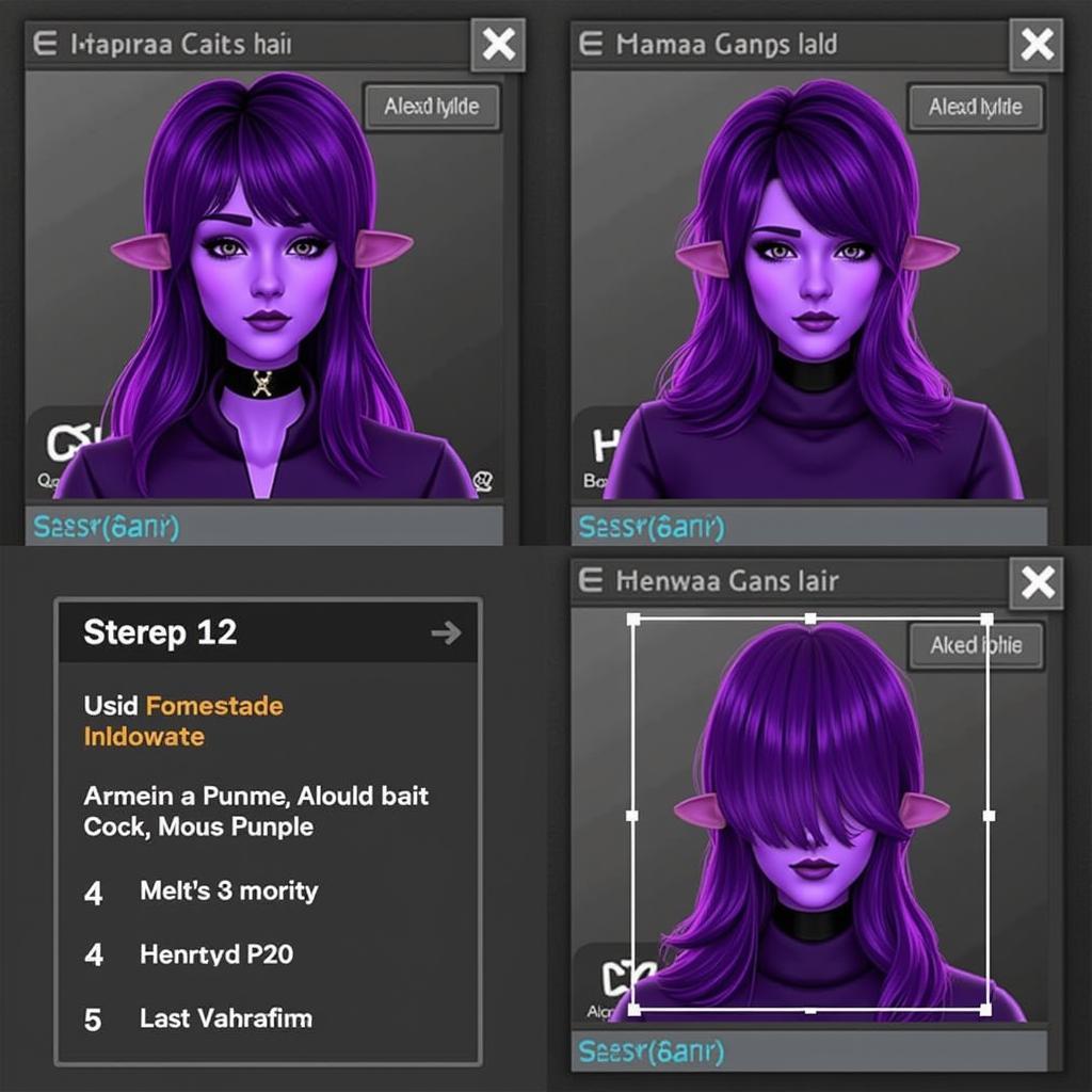 Applying Purple Hair In-Game