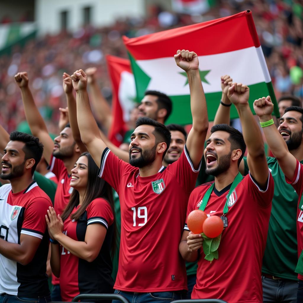 Arab Sports Fans Celebrating a Victory